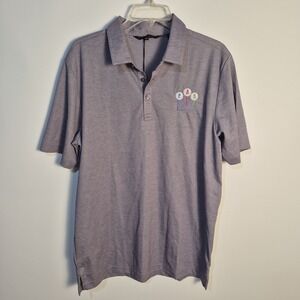 TravisMatthews NWT L Oceanside Polo Shirt Performance Purple Sage Heather Golf